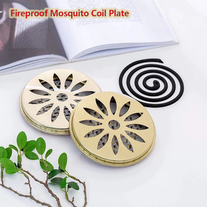 Mosquito Coils Holder with Cover Incense Holder Metal Katol Plate