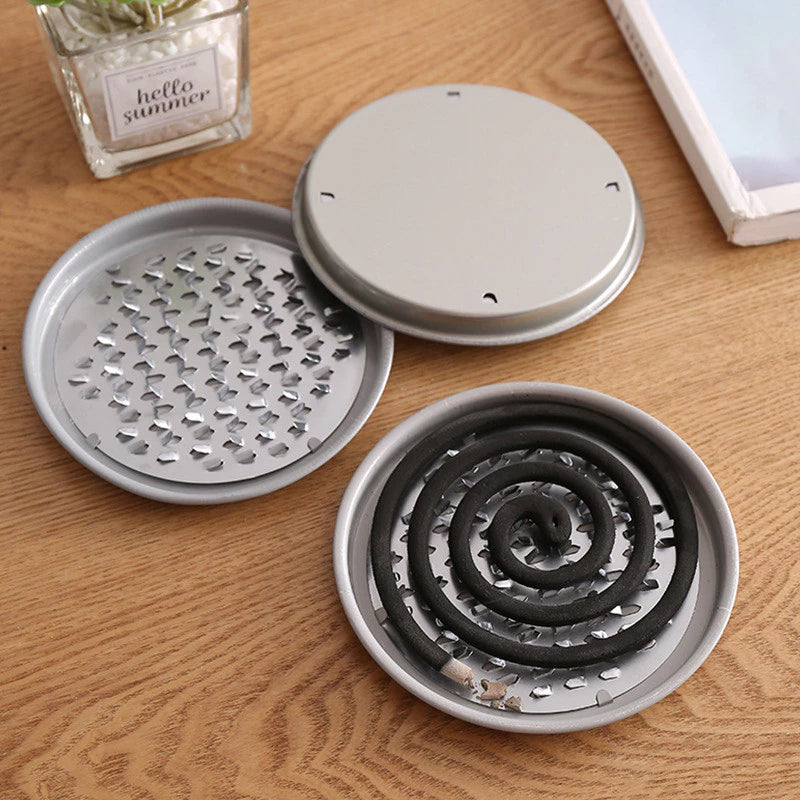 Mosquito Coils Holder with Cover Incense Holder Metal Katol Plate