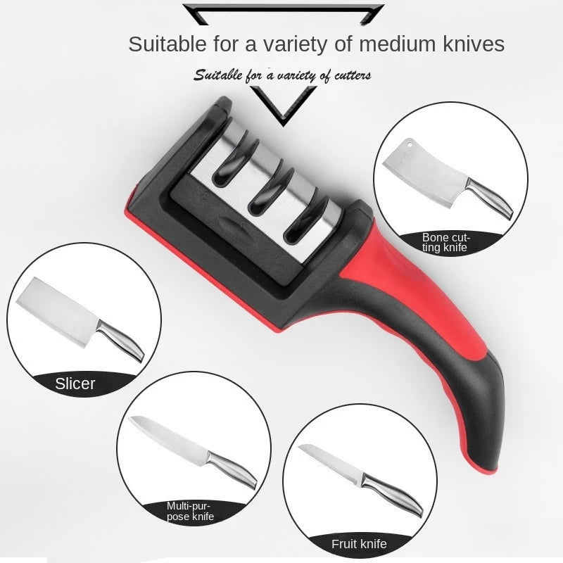 Knife Sharpener Novel Convenient Practical 3-Stage Manual Sharpener