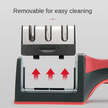 Knife Sharpener Novel Convenient Practical 3-Stage Manual Sharpener